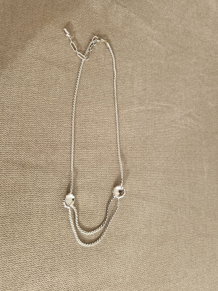 Collier argenté vintage avec pierre couleur saphir - photo numéro 9