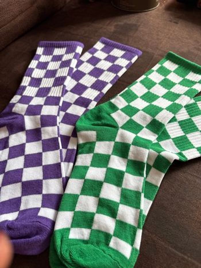 Chaussettes à carreaux colorées Style fun et tendance ! 🧦