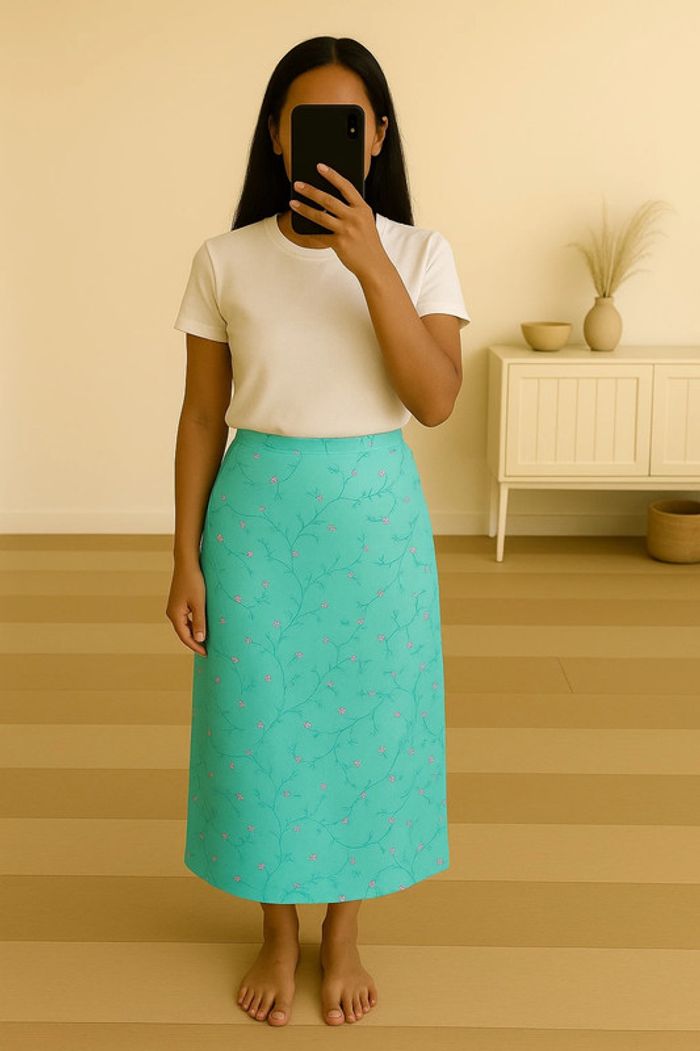 Jupe longue à fleurs fendue vintage