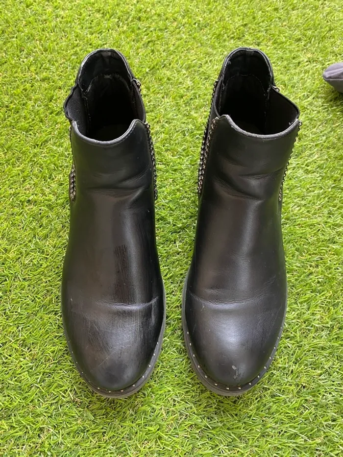 Bottines chelsea noir cloutées taille 38 chaussea - photo numéro 11