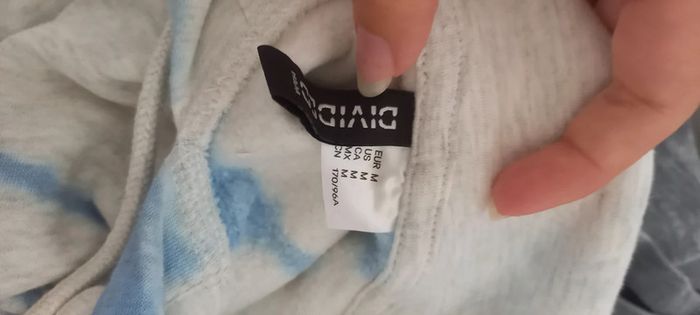 Sweat à capuche crop top molletonné bleu et blanc H&M 38 - photo numéro 4