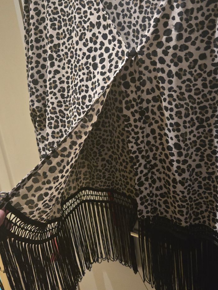 Gilet kimono leopard à franges T.40/42 H&M Divided - photo numéro 5