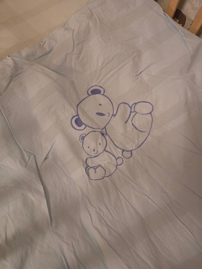 Couette lit bébé avec sa housse de couette en coton - photo numéro 2