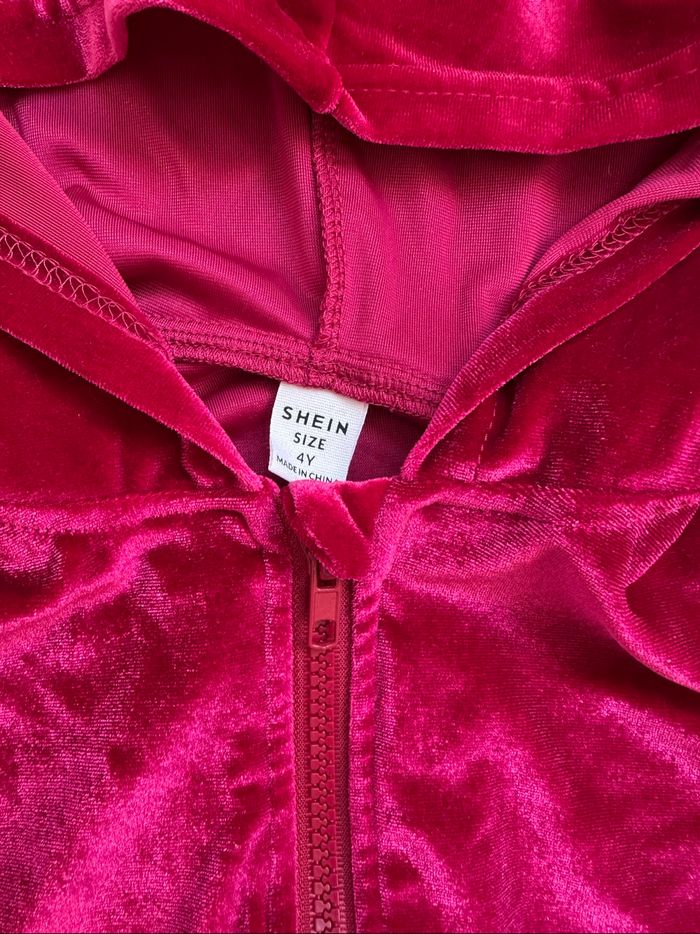 Ensemble pantalon veste courte velours rouge 4 ans - photo numéro 3