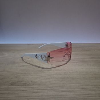 Lunettes de Soleil Étoile - Y2K Vintage 90s-2000s - Unisexe Sunglasses - Verres Teintés  Roses