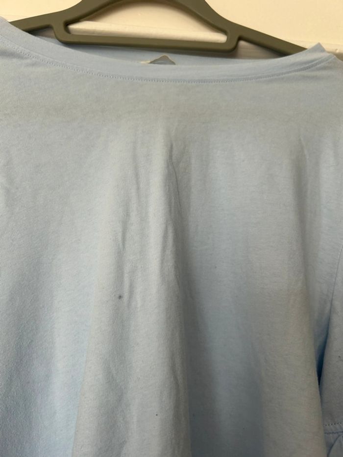 T-shirt bleu clair volant M h&m - photo numéro 5