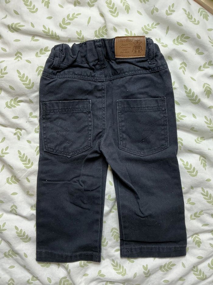 jean coupe droite bleu marine taille réglable 9 mois bout'chou - photo numéro 5