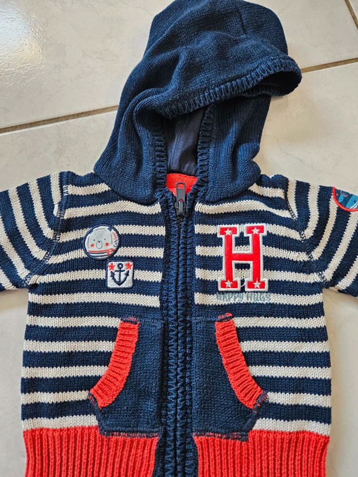 Pull zippé à capuche bébé garçon 3 mois BBG - photo numéro 3