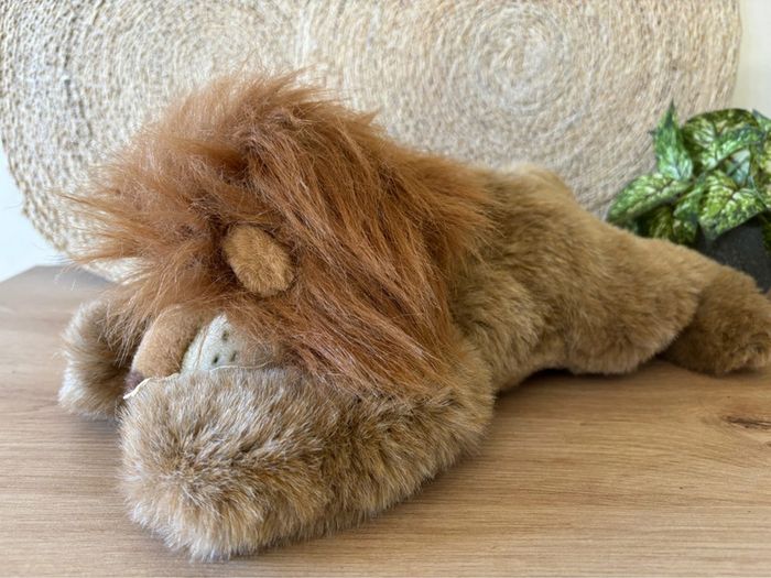 Vintage peluche lion marron couche Aurora - photo numéro 2