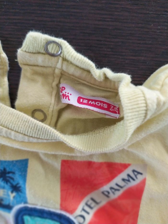 T-shirt été manche courte DPAM 12 mois vert pomme - photo numéro 3