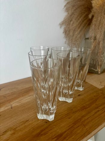 Ensemble de 6 verres bistrot possiblement en cristal fabrication italienne