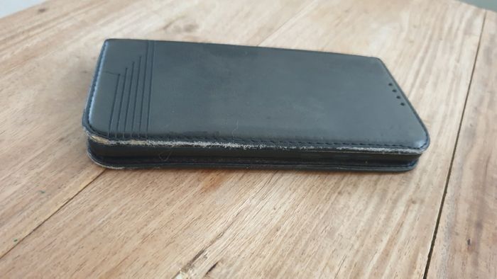 Housse de protection et porte cartes en cuir noir pour téléphone portable Huawei P20 - photo numéro 4