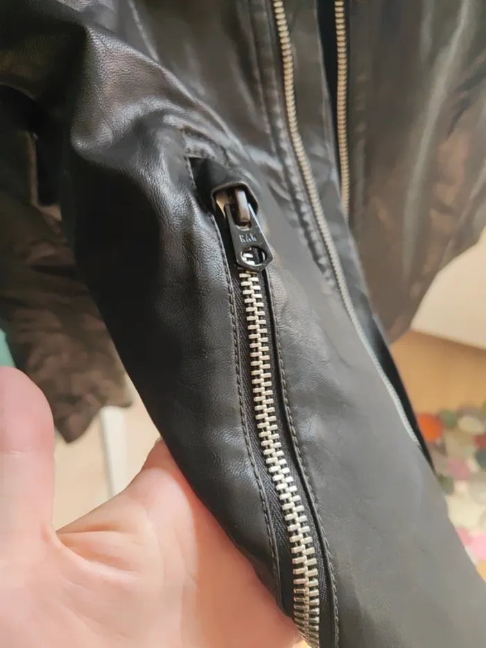Veste en cuir noire homme Gstar taille L - photo numéro 10
