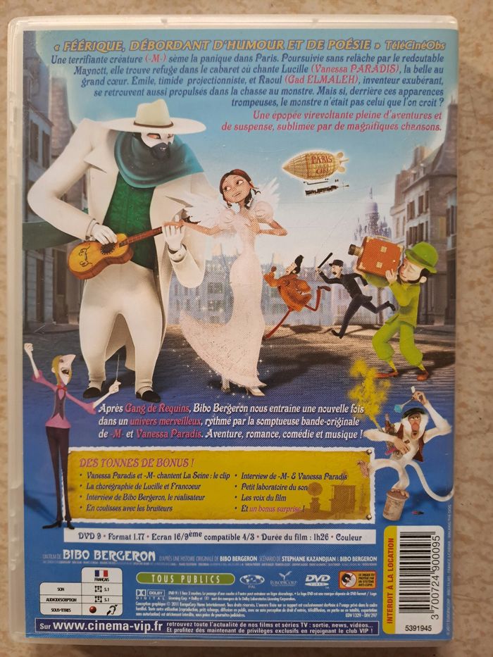 DVD film d'animation : UN MONSTRE À PARIS / " EuropaCorp " - photo numéro 2