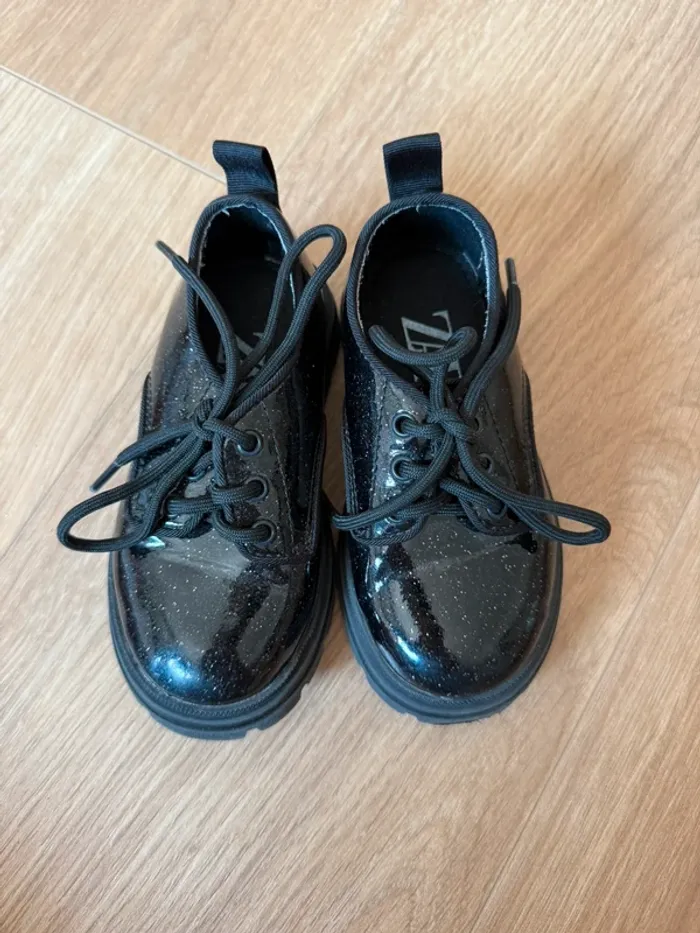 Chaussures derbie à paillettes noires Zara - photo numéro 2