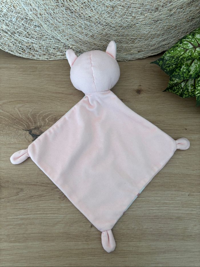 Doudou plat renard biche rose blanc fleur mes petits cailloux - photo numéro 3