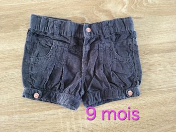Short velour 9 mois