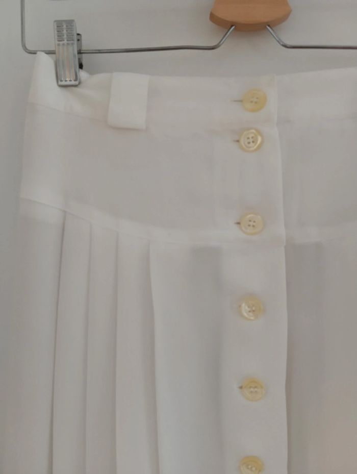 Jupe blanche Boutonnée mi longue Gérard Darel taille 42 - photo numéro 4