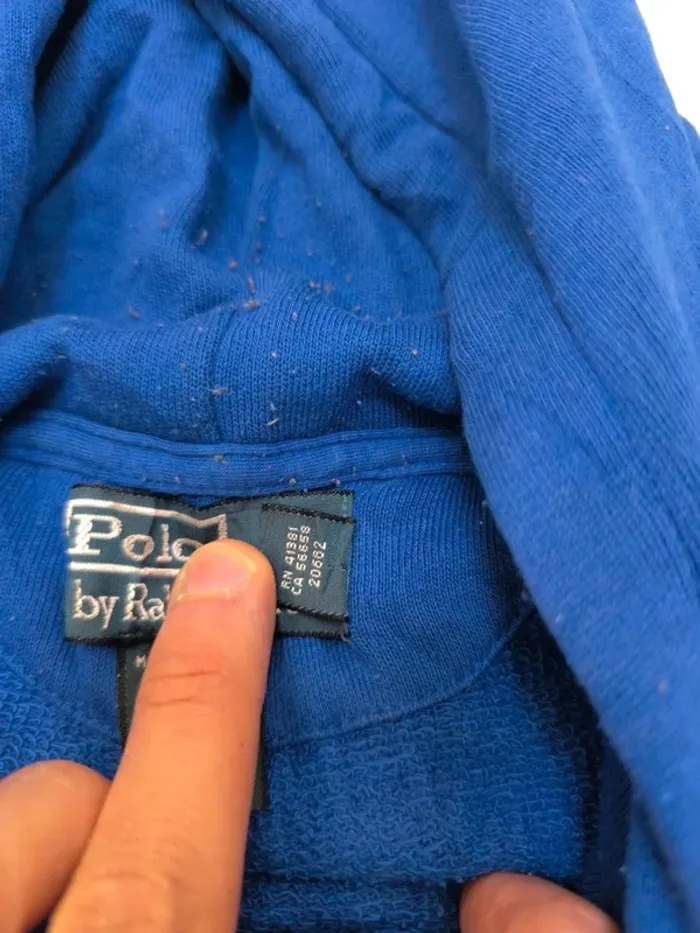 Sweat a capuche Polo Ralph Lauren Homme bleu logo rouge taille M - photo numéro 10
