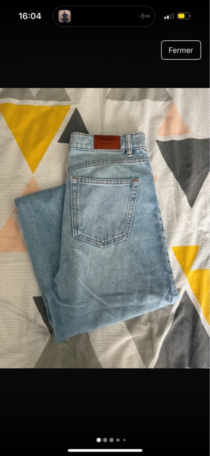 jeans large bleu femme