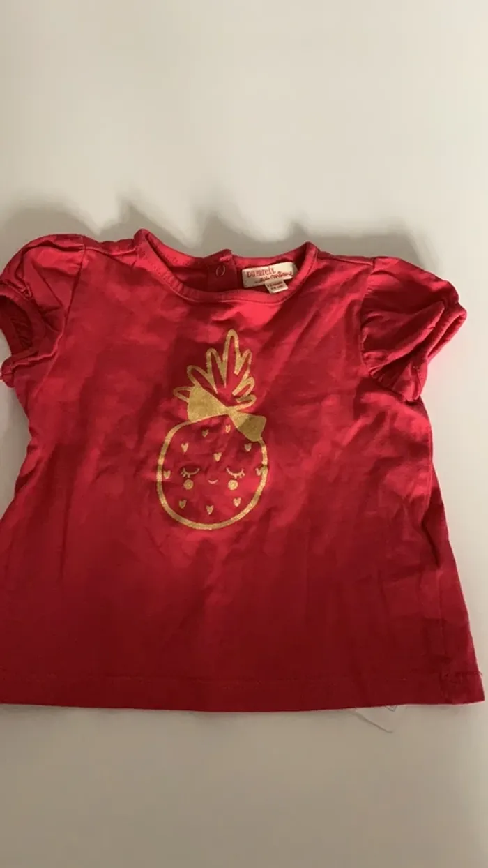 T shirt rose motif ananas - photo numéro 2