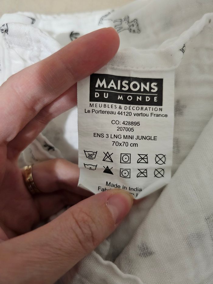 Lot de 3 langes maisons du monde - photo numéro 2