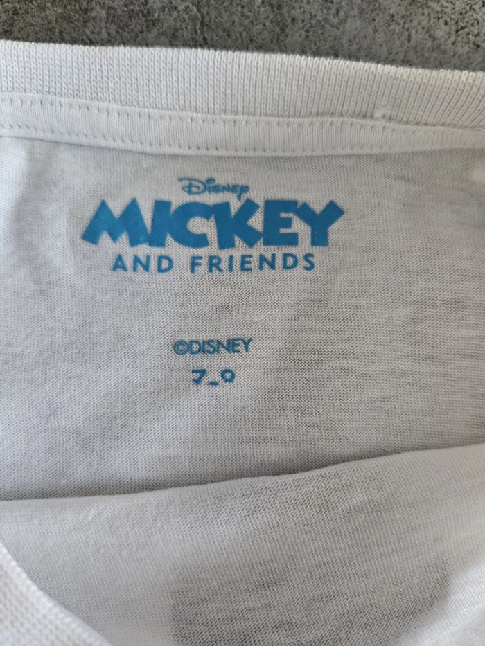 T-shirt à manches courtes enfant - Taille 7/8 ans - Disney Mickey - Blanc imprimé Mickey - photo numéro 3
