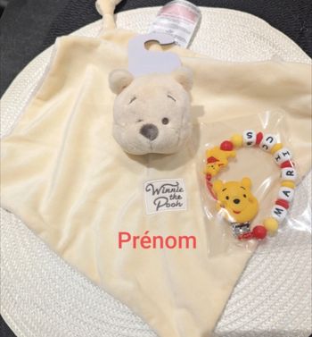 Doudou et attache tétine Winnie 