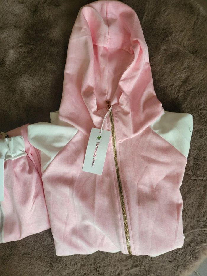 🌸 Ensemble de jogging rose & blanc - Taille unique 🌸 - photo numéro 2