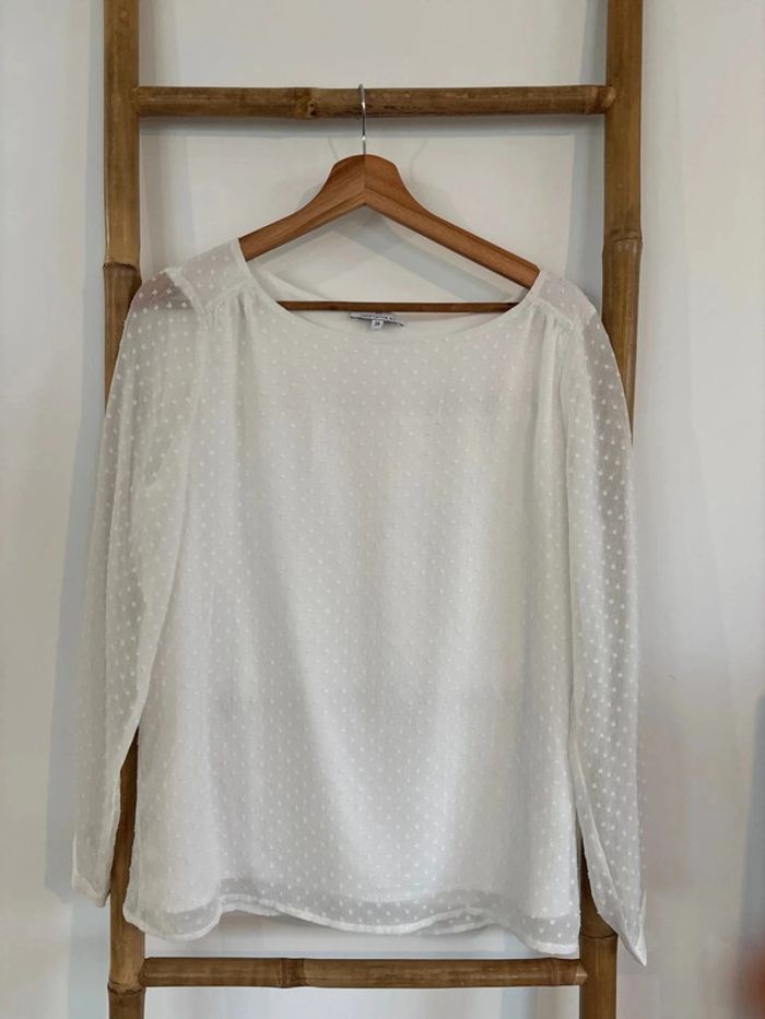 Blouse blanche à manches longues taille M