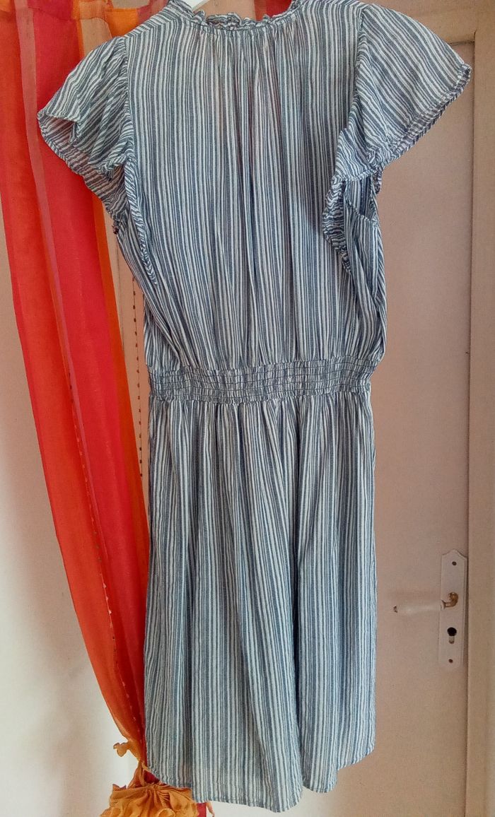 Robe doublée rayée bleu et blanc H&M taille 38 - photo numéro 4