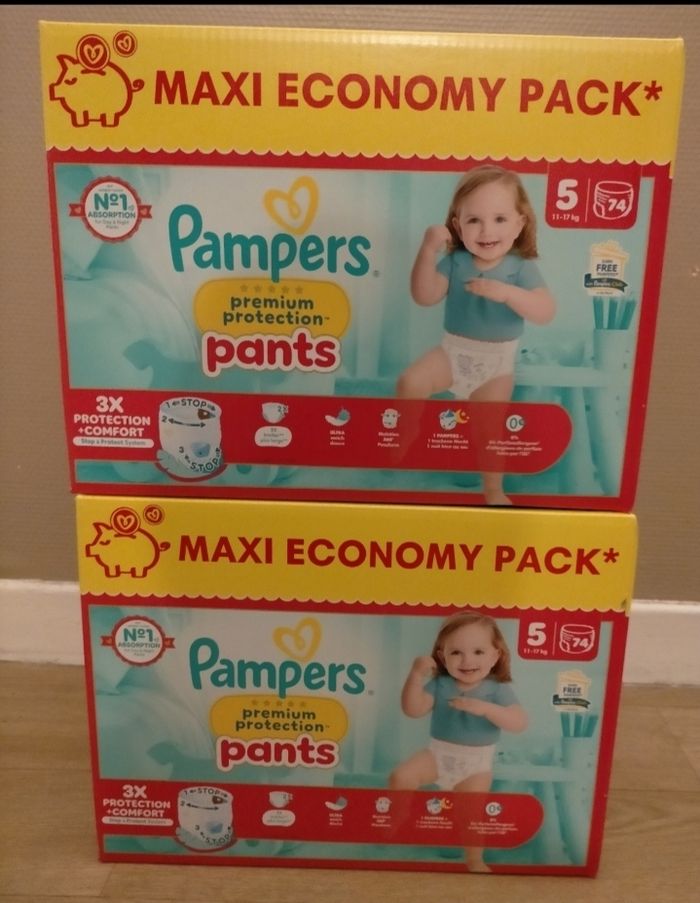 Lot couches Pampers premium pants taille 5