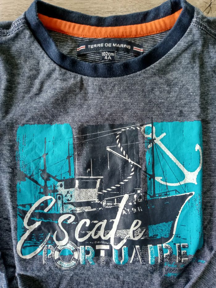 Tee shirt manches longues Terre de Marins escale portuaire - 4 ans - photo numéro 3