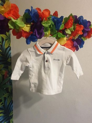 Polo bébé liserés fluo