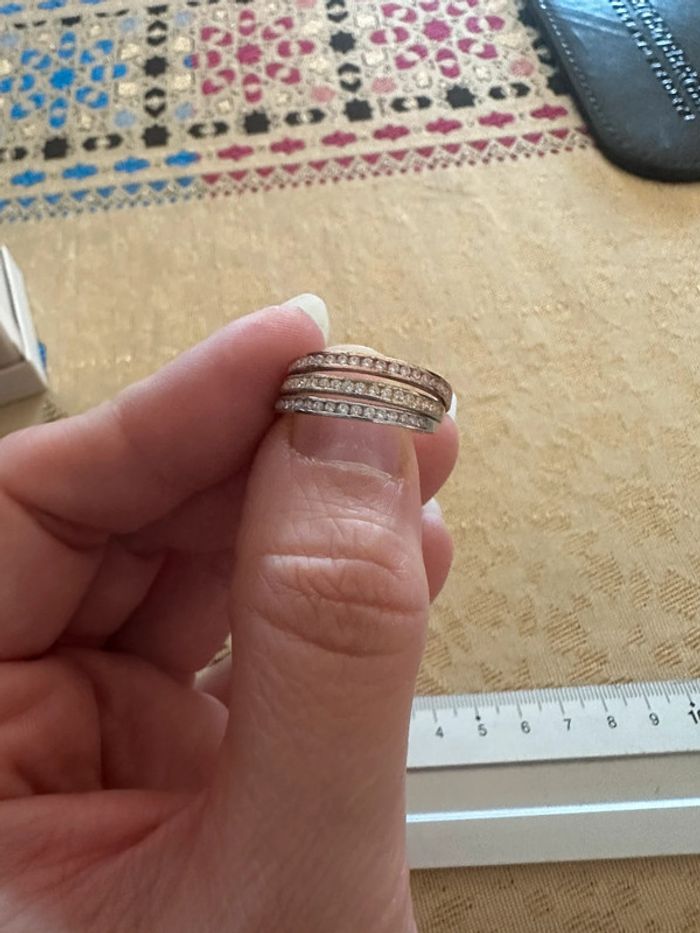 Lot de 3 anneaux fins en argent taille 52 - photo numéro 4