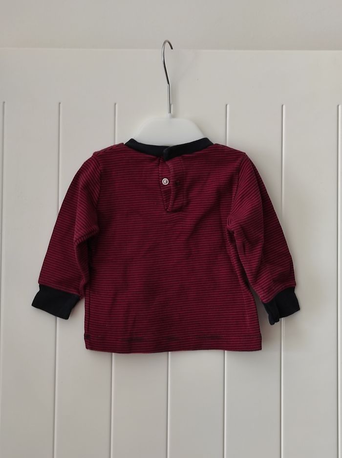 👶 Ensemble bébé garçon 6 mois – T-shirt rayé + salopette - photo numéro 3