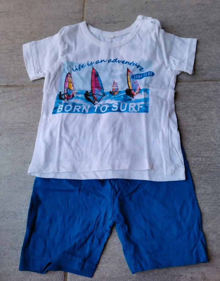 Ensemble T-shirt et short bébé garçon 12 mois