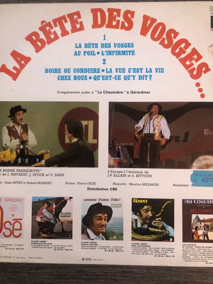 Vinyle 33t Claude Vanony - photo numéro 2