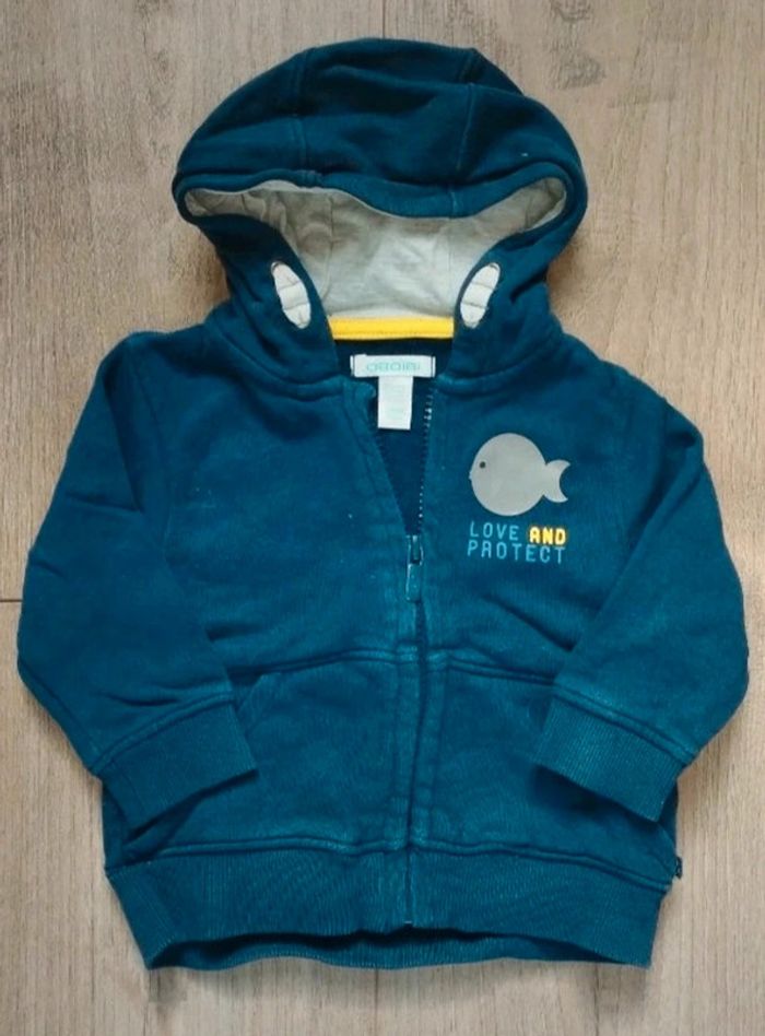 Gilet/ veste à capuche zippé Obaïbi 12 mois