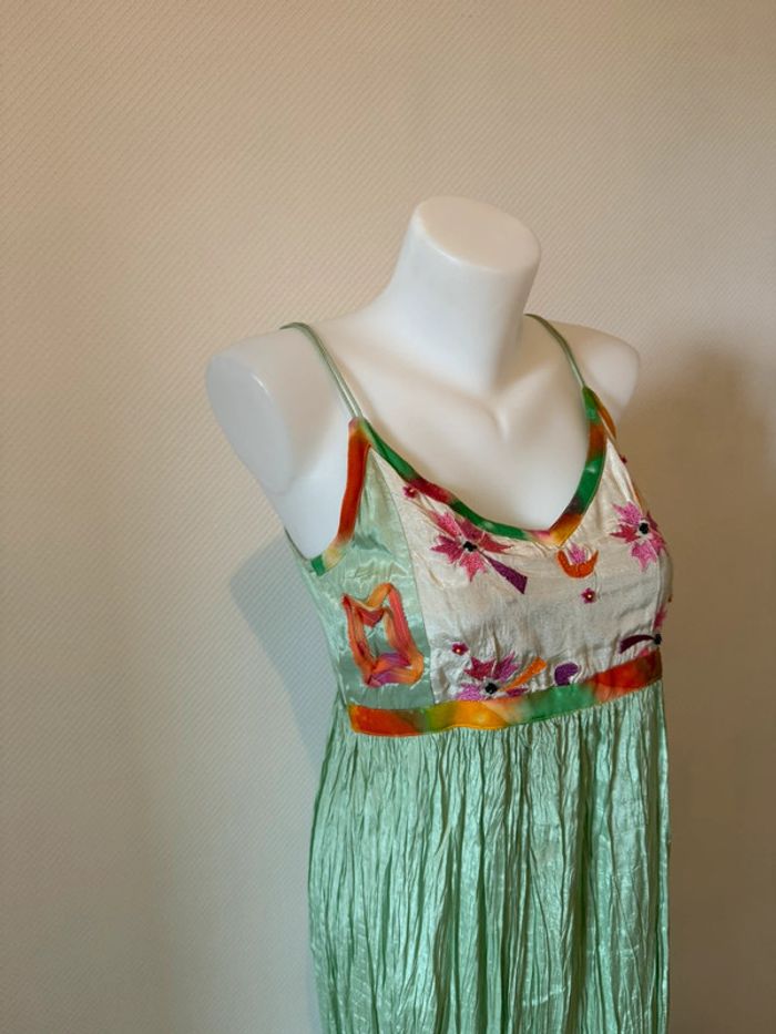 Robe vintage en très bon état taille M tribal verte - photo numéro 2