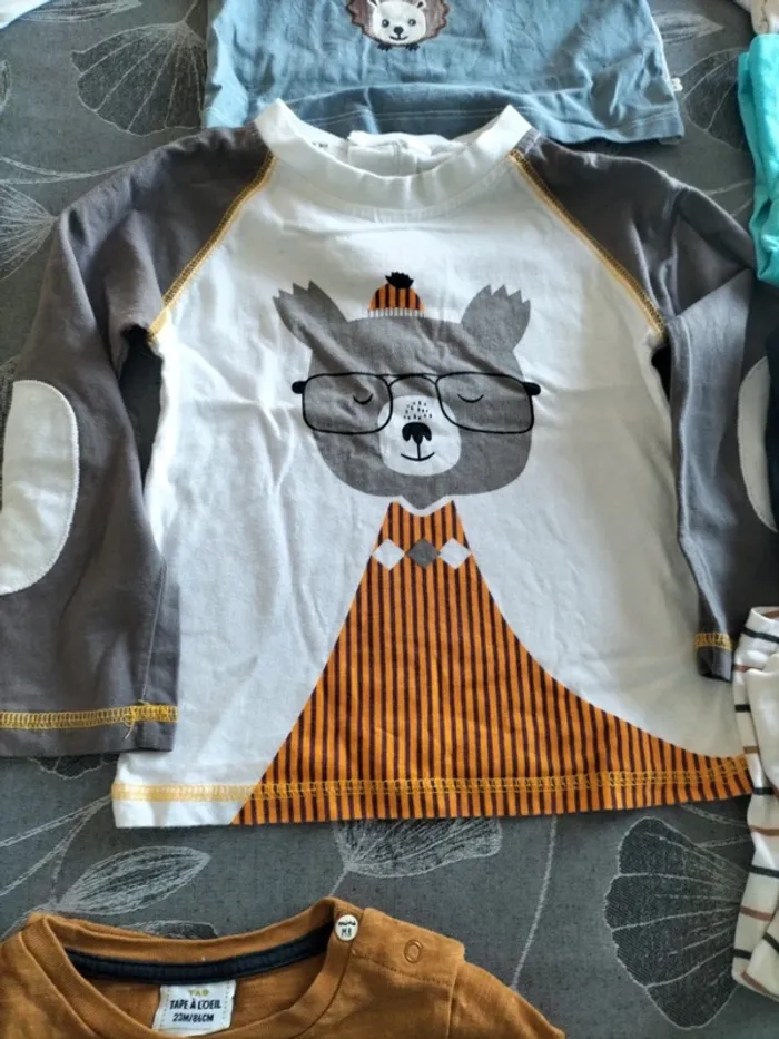 Lot 7 t-shirt manches longues 24 mois Tape à l 'Oeil et Obaibi - photo numéro 4