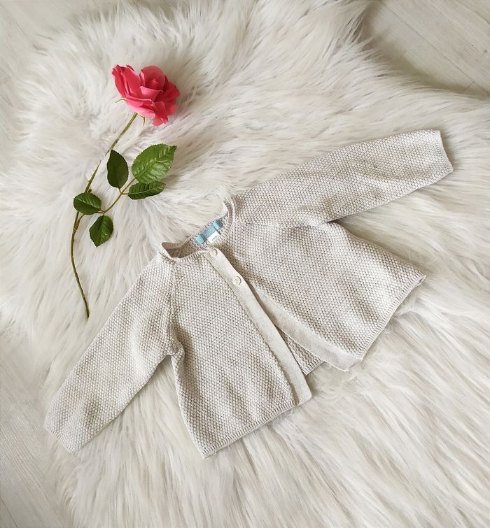 Gilet bébé en coton gris clair Obaibi 6 mois 68 cm