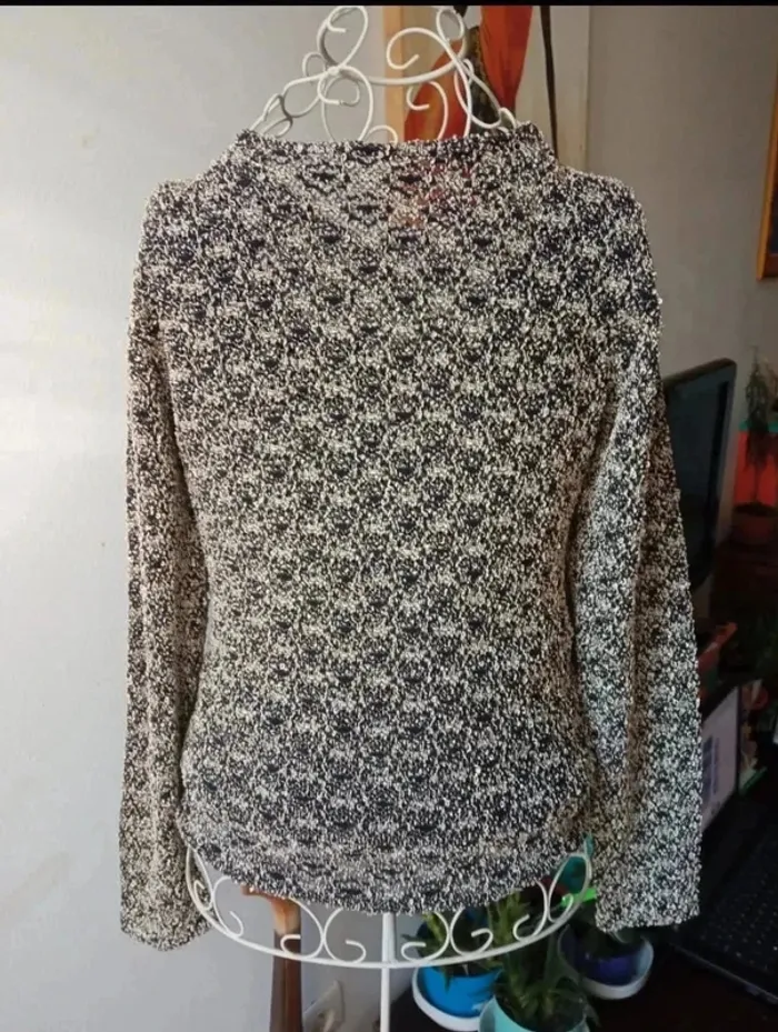 Pull épais avec doublure doré et noir S 36 Vintage - photo numéro 2