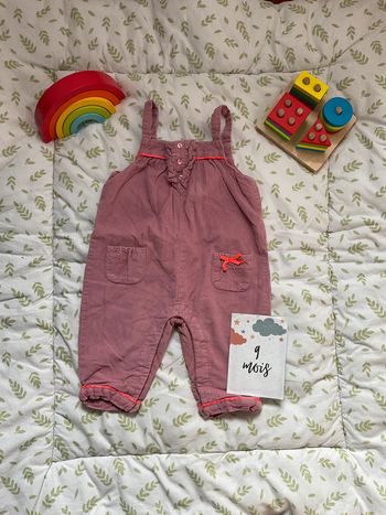 salopette en velours rose 9 mois vertbaudet