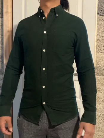 Chemise homme H&M vert forêt/ fonce regular fit
