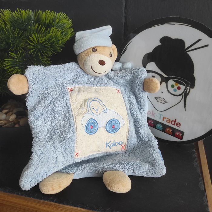 Doudou ours marron bleu voiture bonnet collection Blue 2010 #geektradedoudou