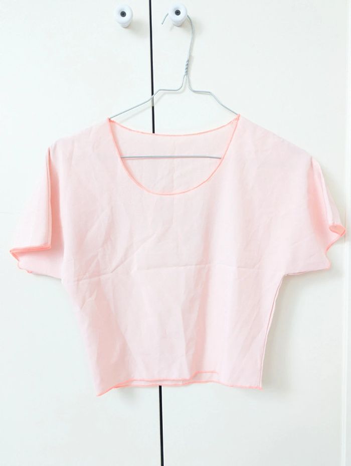 Top court rose manches courtes, neuf taille M 38