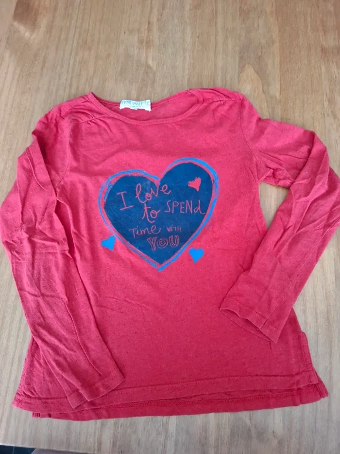 T-shirt manches longues Vinyl Fraise 10 ans