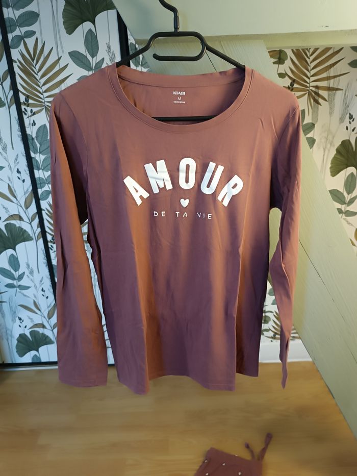 Pijama bordeaux clair Kiabi - Taille M - photo numéro 2