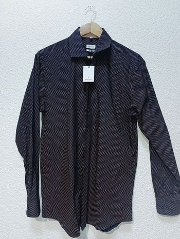 Chemise Seidensticker Homme bleu/marron marine à motif carré marron - Taille M
